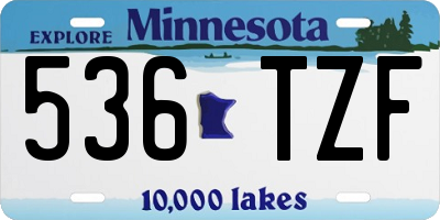 MN license plate 536TZF