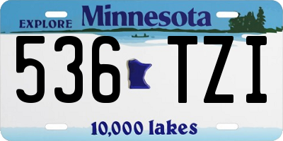 MN license plate 536TZI