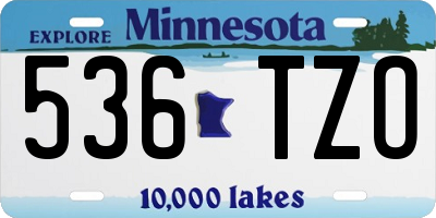 MN license plate 536TZO