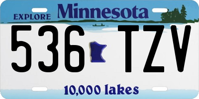 MN license plate 536TZV