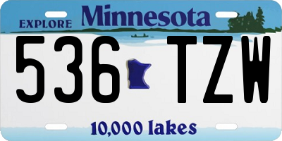 MN license plate 536TZW