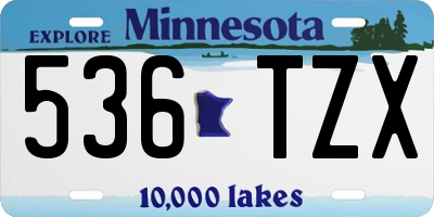 MN license plate 536TZX