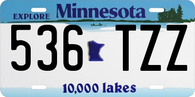 MN license plate 536TZZ