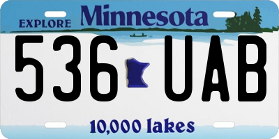 MN license plate 536UAB