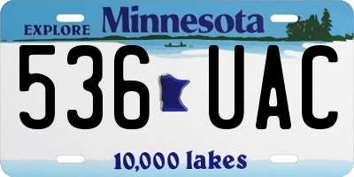 MN license plate 536UAC