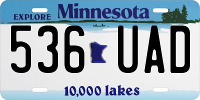 MN license plate 536UAD