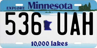 MN license plate 536UAH