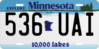 MN license plate 536UAI