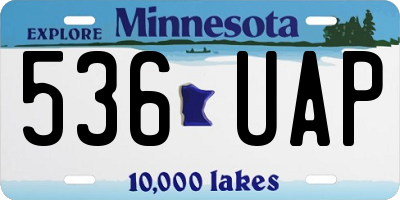 MN license plate 536UAP