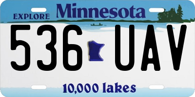 MN license plate 536UAV