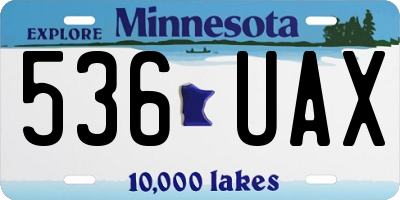 MN license plate 536UAX