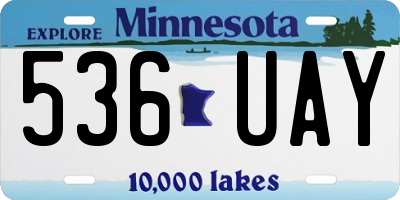 MN license plate 536UAY