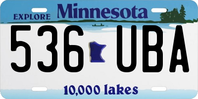 MN license plate 536UBA