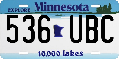 MN license plate 536UBC