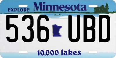 MN license plate 536UBD