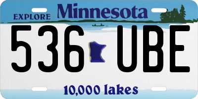 MN license plate 536UBE