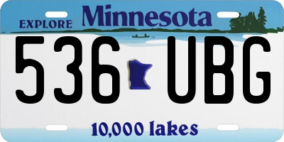 MN license plate 536UBG