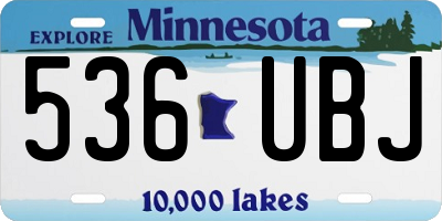 MN license plate 536UBJ
