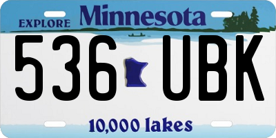 MN license plate 536UBK