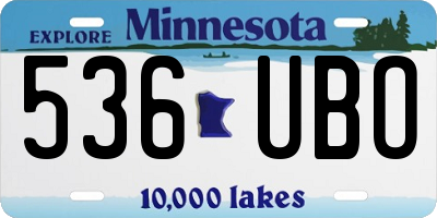 MN license plate 536UBO