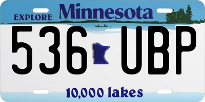 MN license plate 536UBP