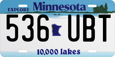 MN license plate 536UBT