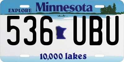 MN license plate 536UBU
