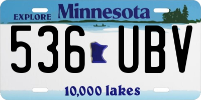 MN license plate 536UBV