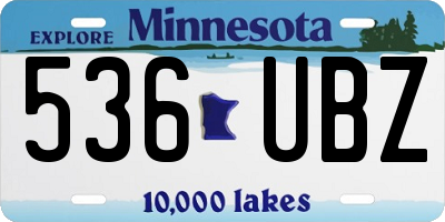 MN license plate 536UBZ