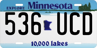 MN license plate 536UCD