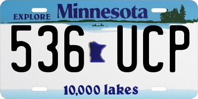 MN license plate 536UCP