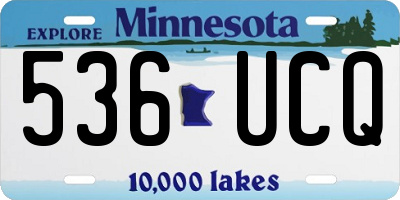 MN license plate 536UCQ