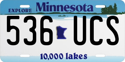 MN license plate 536UCS