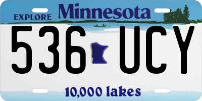 MN license plate 536UCY