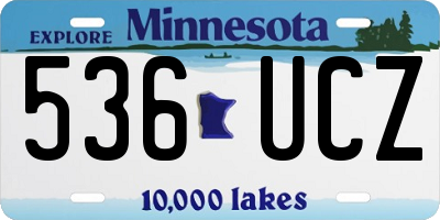 MN license plate 536UCZ