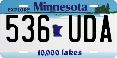 MN license plate 536UDA