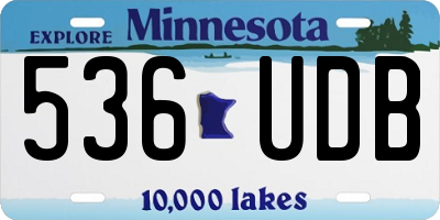 MN license plate 536UDB