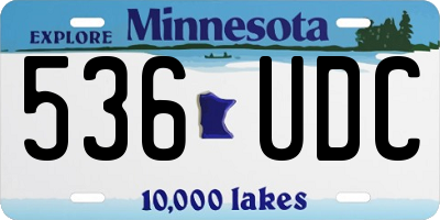MN license plate 536UDC