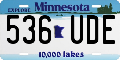 MN license plate 536UDE