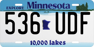MN license plate 536UDF