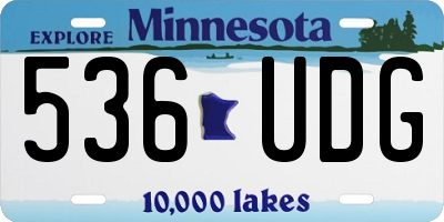 MN license plate 536UDG