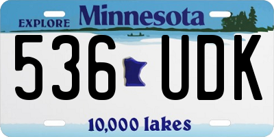 MN license plate 536UDK