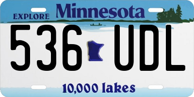 MN license plate 536UDL
