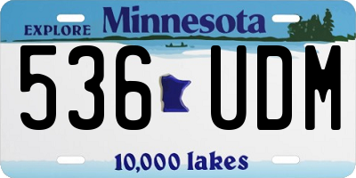 MN license plate 536UDM