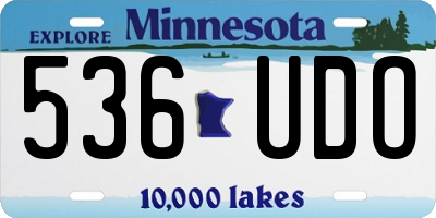 MN license plate 536UDO