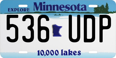 MN license plate 536UDP