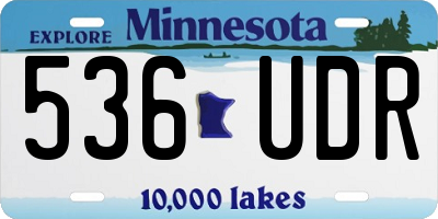 MN license plate 536UDR