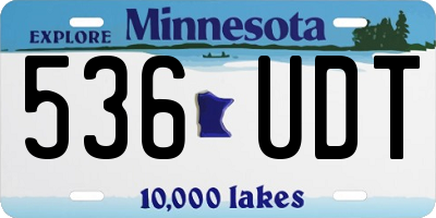 MN license plate 536UDT