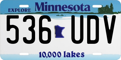 MN license plate 536UDV