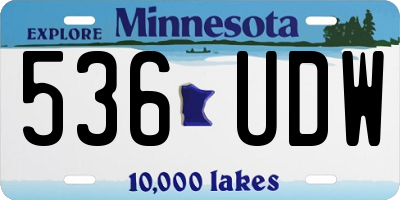 MN license plate 536UDW